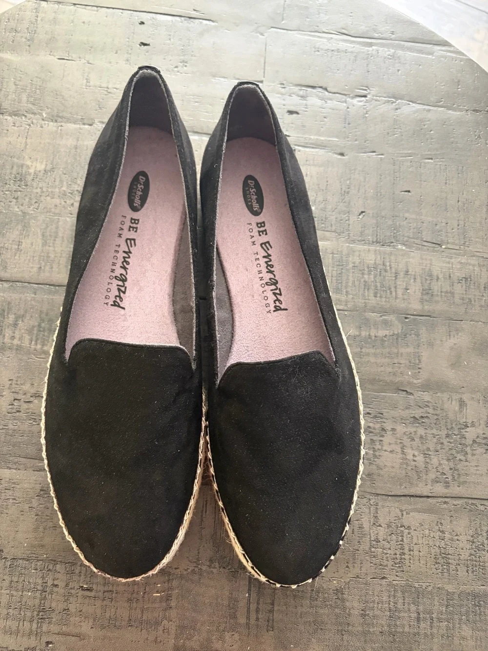 Dr. Scholl's Black Espadrille Platform Slip-On comfort technology shoes size 9.5